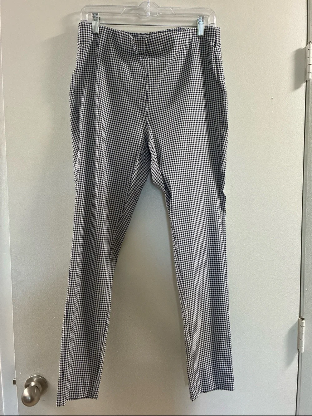 Michael Kors Black and White Gingham Slim Pencil Pants